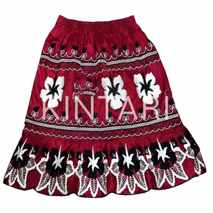 Custom Hawaiian Embroidered <b>Skirt</b> for Women Tropical Flower Design Casual Beachwear Summer <b>Skirt</b> OEM Bulk Wholesale Manufacturer - Product Image 3