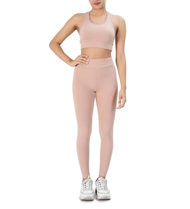 Conjunto Deportivo OEM Personalizado para Mujer, Sujetador Deportivo Sin Relleno y Leggings para Gimnasio, Yoga, Ejercicio, Tejido Suave, Transpirable y Elástico, 2 Piezas - Product Image 6