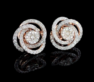 ต่างหูเพชรทองคำขาว 14k ยี่ห้อ LILABA ENTERPRISE น้ำหนัก 1.3 กะรัต 128 เม็ด เพชรธรรมชาติทรงบริลเลียนท์คัท รับรองโดย GGL สินค้าหรูหรา - Product Image 3