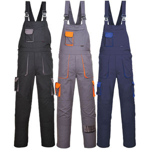 Combinaison de travail pour hommes en coton respirant, anti-rides, avec bretelles réglables, pantalon cargo multipoches, uniforme industriel CE - Product Image 1