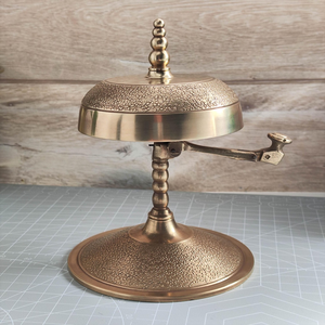 Cloche de service vintage en laiton, cloche de table décorative, cloche mécanique, cloche de réception d'hôtel, cloche de comptoir de restaurant, décoration de bureau - Product Image 2
