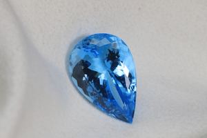 Topaze bleue suisse précieuse, facettée, forme poire, 9x6mm, 100% naturelle, cadeau pour elle - Product Image 2