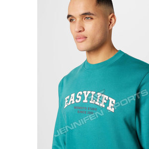 Sweat-shirt à col rond surdimensionné pour homme en molleton 100% coton 300 g/m² OEM, personnalisable avec logo imprimé - Product Image 4