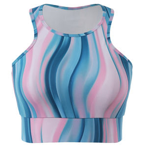 เสื้อชั้นในออกกำลังกายแบบซับลิเมชั่น ระบายอากาศได้ดี รองรับแรงกระแทกสูง เหมาะสำหรับวิ่ง ฟิตเนส โยคะ และยิม พร้อมฟองน้ำเสริม - Product Image 1