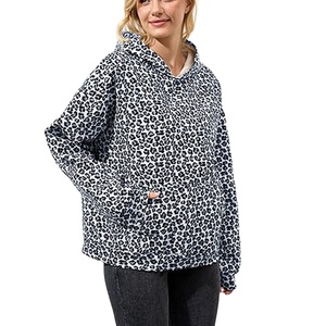 <b>Leopard</b> <b>Print</b> Streetwear Hoodie Cotton Fleece <b>Sweatshirt</b> Men Women Pullover Custom Logo Wholesale - Product Image 1