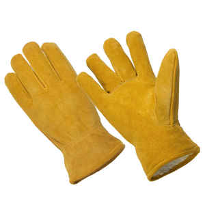 Gants de conduite en cuir doublés de peau de mouton pour hommes, style uni, doux, prix de gros, logo personnalisé, gants de travail quotidiens - Product Image 2