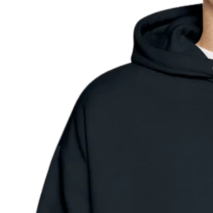 Sweat-shirt à capuche noir décontracté pour homme, manches longues, avec cordon de serrage et poche avant, couleur unie, vente en gros - Product Image 3