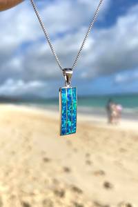 Pendentif en opale bleue élégante certifiée NIKHIL GEMS, en forme de planche de surf, en argent sterling 925, vintage, pour fiançailles, unisexe, d'inspiration hawaïenne - Product Image 4