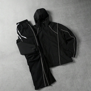 Custom Men Windbreaker Suit with Piping Lightweight <b>Waterproof</b> Tracksuit Front Logo 2-in-1 Design Running Jogging Sportswear <b>Set</b> - Product Image 3