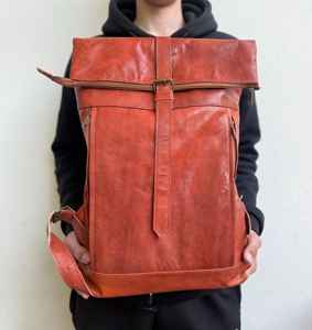 Sac à dos élégant en cuir véritable à rabat, sac de voyage en cuir de vachette, sacoche pour ordinateur portable pour homme, marque de luxe tendance LTBP-0121 - Product Image 1