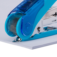 Mini Agrafeuse EAGLE en Plastique # Agrafeuse manuelle à économie d'effort pour 20 feuilles avec déagrafleur intégré, couleur bleue