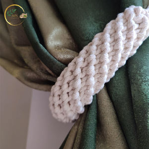 Attaches de rideaux en jute naturelle – Attaches de rideaux tressées rustiques pour la décoration intérieure, les intérieurs d'hôtels et l'aménagement des fenêtres de bureau - Product Image 2