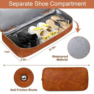 Bolsa de Viaje de Cuero Vacuno Estilo Personalizado con Cierre de Cremallera, Ecológica y de Gran Capacidad - Product Image 3