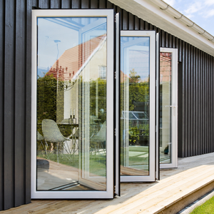 Custom Size Hurricane Resistant Folding Modern Premium Double Glass Aluminum Bi-Fold Door Folding Screen for Home Office Living - Product Image 1