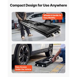 Elevador de Autos Portátil de Acero de Alta Resistencia, Capacidad de 7000 Libras, Altura Máxima de 26.8 Pulgadas, 4 Almohadillas de Goma con Ruedas y Bomba Neumática - Product Image 4
