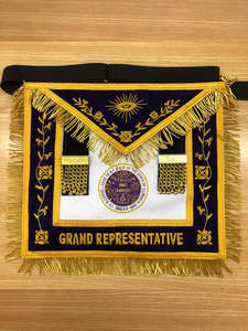 Delantal Masónico de la Gran Logia para Maestro Masón, Bordado a Máquina, Diseño Personalizado - Product Image 3