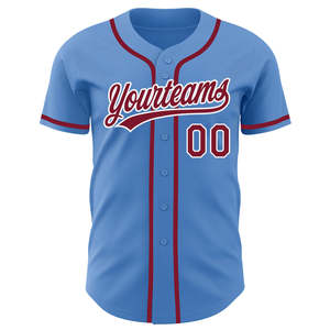 เสื้อเบสบอลแบบกำหนดเองส่วนบุคคล พิมพ์ลายแบบ Sublimation OEM โพลีเอสเตอร์ 100% เสื้อลำลองติดกระดุมด้านหน้า พร้อมชื่อทีมและหมายเลข ออกแบบเสื้อกีฬา - Product Image 2