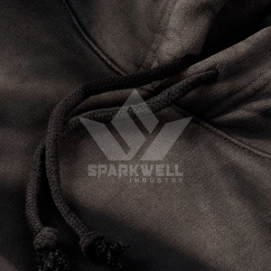 Sweat-shirt à capuche noir pour homme Sparkwell Industry, coupe classique, logo imprimé par transfert thermique au dos, vêtement décontracté pour l'automne - Product Image 6