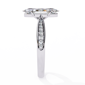 Bague de fiançailles personnalisée en diamant de laboratoire, 2 carats, solitaire marquise, or blanc 14 carats, certifiée IGI, pour femme - Product Image 3