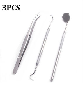 Kit d'outils d'hygiène dentaire en acier inoxydable de qualité médicale : grattoir, sonde, curette, pince, miroir dentaire, outils dentaires manuels - Product Image 1