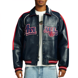 Men's <b>Real</b> <b>Leather</b> Avirex <b>Jacket</b> Premium Fashion Wear Soft Comfortable Embroidered Design Men <b>Leather</b> <b>Jacket</b> - Product Image 1