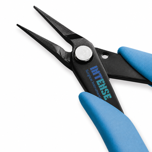 Pince à bec effilé de précision professionnelle pour bijoux, en acier inoxydable, outil manuel à pointe fine, poignée ergonomique bleue, logo personnalisé OEM - Product Image 1