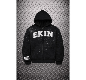 Vente en gros de sweats à capuche zippés avec strass, design entièrement scintillant, style Y2K, manches et poches premium ornées de strass, style streetwear, OEM - Product Image 1