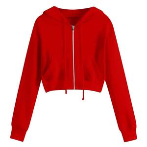 Sudadera Moderna con Capucha para Niñas, Estilo Informal, Manga Larga, Cierre de Cremallera, Mezcla de Algodón, Suave, Transpirable, Cómoda, para Gimnasio, Correr y Viajar - Product Image 3