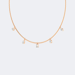 Collier avec pendentif en diamants de 1,00 carat total, taille mixte, serti à griffes - Product Image 6