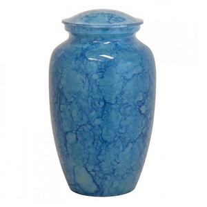 High Quality Classic Aluminium Adult Cremation Urns With Sticker Purple Marble Finished Metal funeral Urns For Human Ashes - Product Image 5