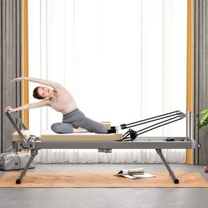 Macchina Pilates Reformer Pieghevole in Lega ad Alta Resistenza per Allenamenti a Casa per Principianti - Product Image 1