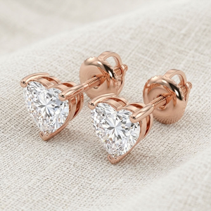 ต่างหูเพชรทรงหัวใจ ทองคำขาว 14K ประดับขอบแบบ Bezel Setting รับรองโดย IGI เครื่องประดับผู้หญิงทันสมัย สำหรับงานหมั้น งานแต่งงาน และงานปาร์ตี้ - Product Image 4