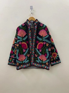 Embroidered Reversible Cotton Suzani Velvet Jacket Boho Statement <b>Coat</b> Indian Artisanal Vintage Bridesmaid <b>Coat</b> - Product Image 1