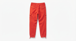 <b>Red</b> Men Summer <b>Cargo</b> <b>Trousers</b> Lightweight Breathable Polyester Cotton Mid Waist Zipper Fly Multi Pocket Casual Outdoor Wear - Product Image 3