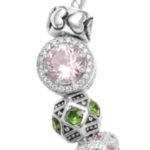 2026 Boule Soaring Fountain Bracelet Gold Tone Pink and Green Charm <b>Jewelry</b> Elegant Women's Sorority Bracelet Fashion - Product Image 2