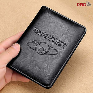 NEXXGEN Housse de passeport personnalisée en cuir véritable vintage de luxe avec blocage RFID, sans fermeture, porte-cartes tendance - Product Image 3