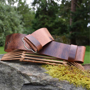 Cinturón de Cuero de Búfalo con Diseño Marbelled y Aspecto Desgastado para Kilt, Cinturón Tradicional para Kilt Tartán, Cinturones Duraderos 2026 - Product Image 1