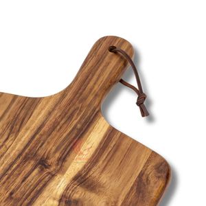Tabla de cortar de madera de acacia con mango de madera, forma rectangular, apta para lavavajillas, 2.0 cm de grosor, para carne, pan y verduras - Product Image 2