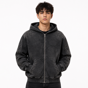 Sweat à capuche vierge en molleton de coton 400 GSM, personnalisable pour marques de vêtements, prix usine, faible MOQ - Product Image 5