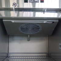 Verticale waterkoeler van roestvrij staal voor hotels, 476L keukenkoelkast, display voor groenten, fruit en voedsel.