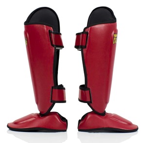 Precio al por mayor Nuevo estilo Protector de espinilla Fairtex de cuero PU rojo para entrenamiento de Kickboxing en todas las estaciones - Product Image 5