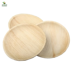 Platos Redondos de 10 Pulgadas de Hoja de Palma Areca Natural y No Tóxica / Bambú para Eventos de Catering Indio - Product Image 6