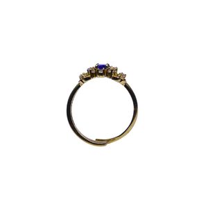 Anillo Clásico de Boda para Mujer, Plata de Ley 925, Chapado en Oro, con Tanzanita y Topacio Blanco, Engaste de Canal - Product Image 3