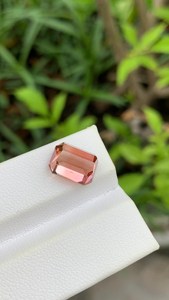 Natural Peach Pink Tourmaline <b>Emerald</b> Cut Faceted Gemstone Loose Stone For Jewelry Making Wholesale Gemstone Supplier - Product Image 4