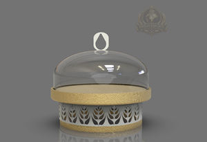 Gold Stainless Steel & Glass Eco-Friendly Crescent Moon Ramadan Eid Dessert Display <b>Cake</b> <b>Stand</b> with <b>Dome</b> Cover Dishwasher Safe - Product Image 6