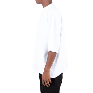 Camiseta Blanca de Manga Corta para Hombre, Talla Grande, 100% Algodón Jersey, Cuello Redondo, Corte Casual, Color Sólido, Diseño Liso - Product Image 1