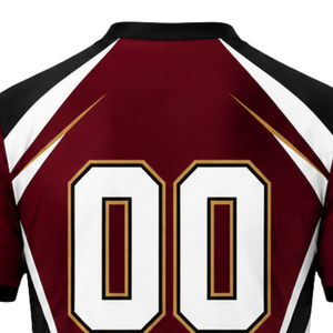 Custom Maroon Gold Sublimated Volleyball Jersey Short Sleeve Sports Uniform Shirt Team Competition Wear Athletic Game Clothing - Product Image 6