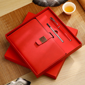 Hot Sale Full Customization A5 Pu Leather Hardcover Business <b>Diary</b> Pen Gift Set Journal Planner <b>Notebook</b> - Product Image 1