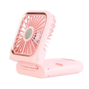 Ventilateur portable pliable 5-en-1 mains libres rechargeable avec sangle de cou, 3 vitesses, ventilateur à main, batterie externe et support de téléphone - Product Image 1