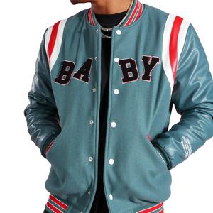 Veste d'université surdimensionnée pour hommes, veste d'université en laine polaire de coton à Design personnalisé pour hommes - Product Image 3